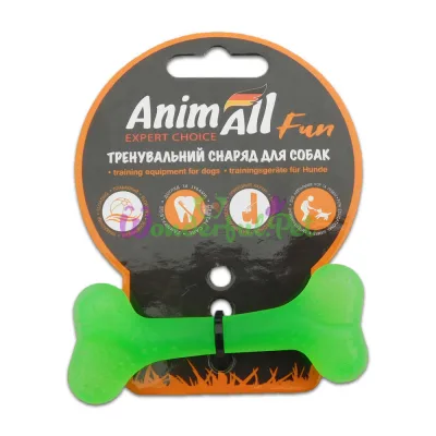 Игрушка для собак AnimAll Fun зеленая кость 8 см