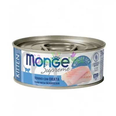 MONGE CAT WET Supreme Kitten Tuna Sea Bream 80 g