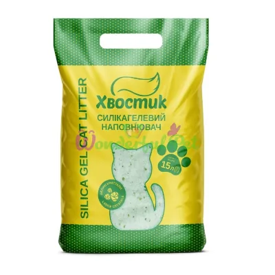 Силикагелевый наполнитель Хвостик Silica gel Cat Litter Green large 15 л