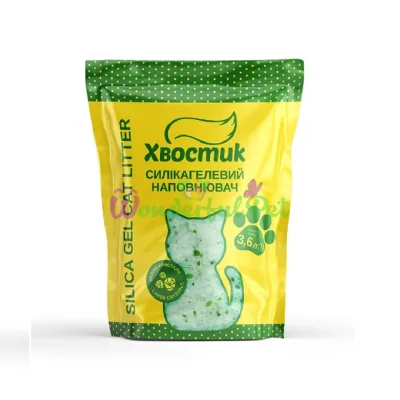 Силикагелевый наполнитель Хвостик Silica gel Cat Litter Green large 3.6 л