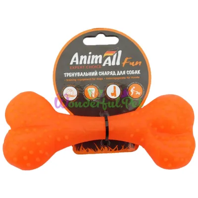 Игрушка для собак AnimAll Fun оранжевая кость 15 см