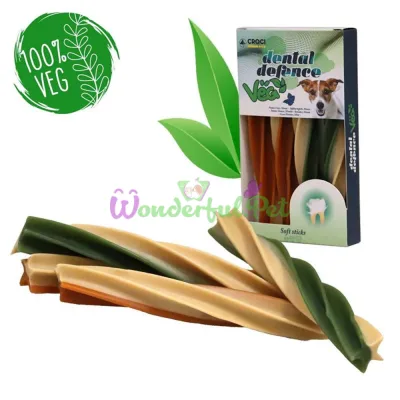 Лакомство Croci DENTAL-VEG Twirl Soft Sticks Sweet Potato Mint 75 г