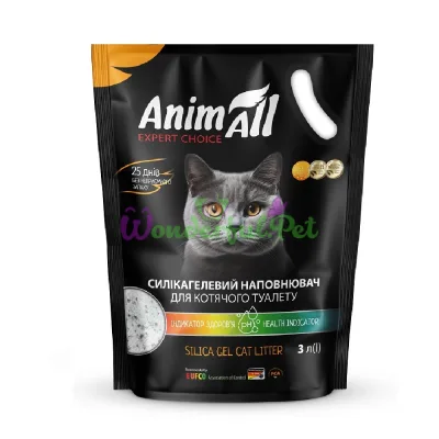Силікагелевий наповнювач AnimAll Silica Gel Cat Litter з pH-індикатором 3 л