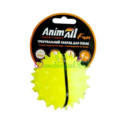 Игрушка для собак AnimAll Fun мяч-каштан желтый 7 см