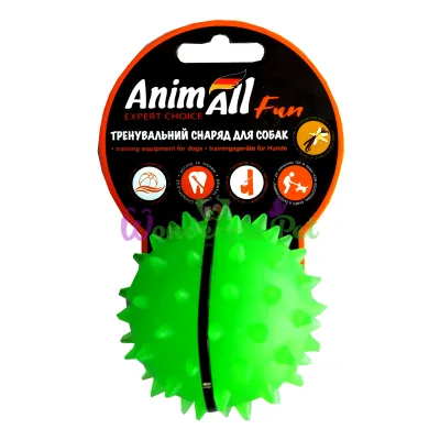 Игрушка для собак AnimAll Fun мяч-каштан зеленый 7 см