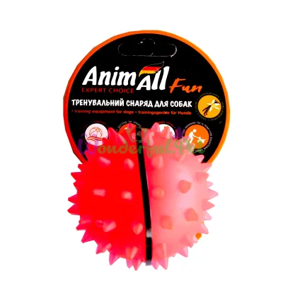 Игрушка для собак AnimAll Fun мяч-каштан коралловый 7 см