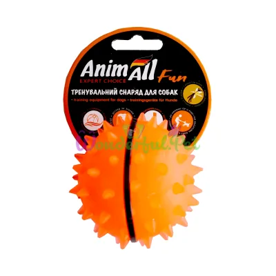 Игрушка для собак AnimAll Fun мяч-каштан оранжевый 7 см
