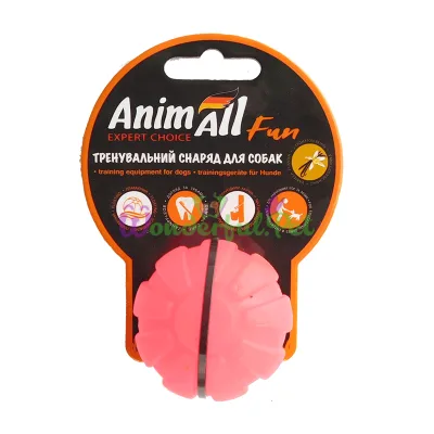 Игрушка для собак AnimAll Fun тренировочный мяч коралловый 5 см