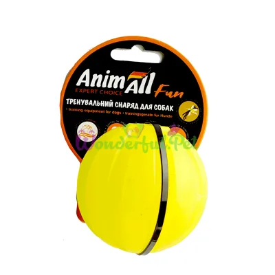 Игрушка для собак AnimAll Fun тренировочный мяч желтый 7 см