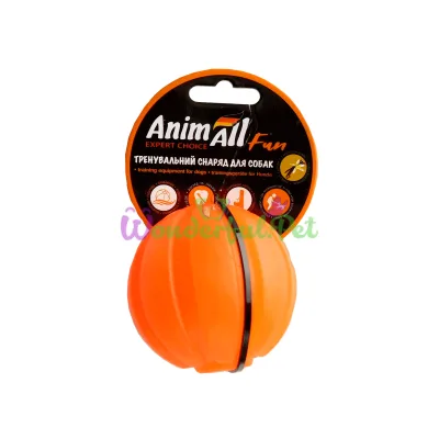 Игрушка для собак AnimAll Fun тренировочный мяч оранжевый 7 см
