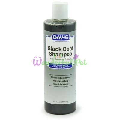 Шампунь для черной шерсти собак котов Davis Black Coat Shampoo ДЭВИС БЛЭК КОУТ концентрат 355 мл
