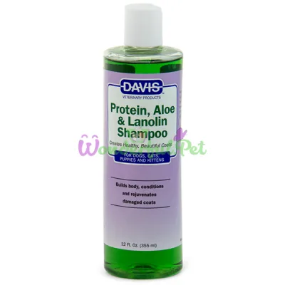 Шампунь для собак котов Davis Protein Aloe Lanolin Shampoo ДЭВИС ПРОТЕИН АЛОЭ ЛАНОЛИН концентрат 355 мл