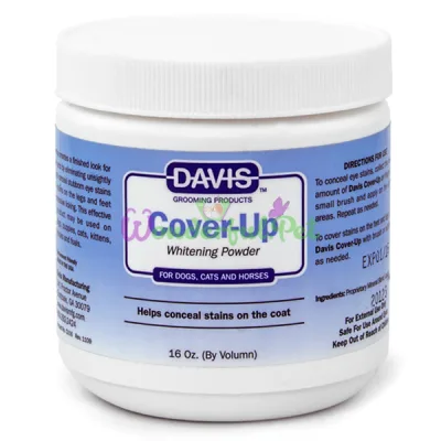 Маскирующая отбеливающая пудра для собак и котов Davis Cover-Up Whitening Powder ДЭВИС КАВЕР-АП 300 мл