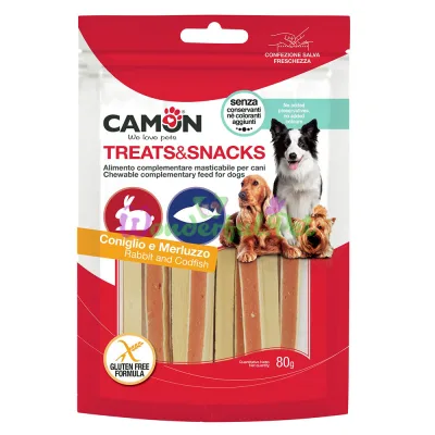 Угощение CAMON Dog Treats Snacks Sandwich Stick Rabbit Cod 80 г