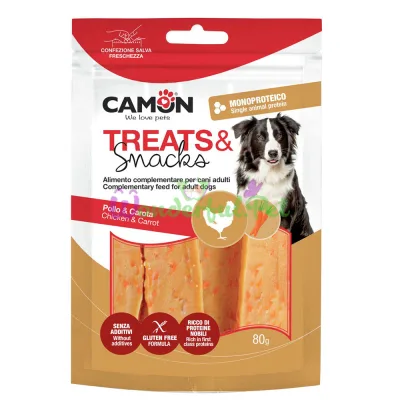 Угощение CAMON Dog Treats Snacks Dried Chicken fillet Carrot strips 80 г