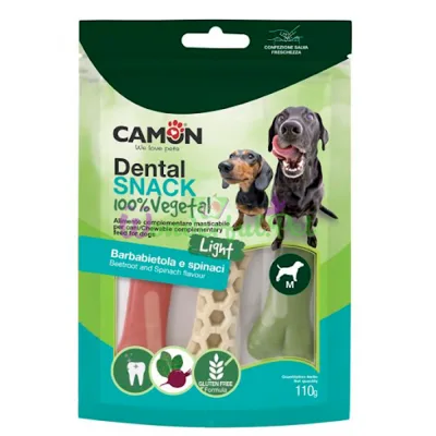 Snacks CAMON Dog Dental Snack Vegetal Bones mix Sweet Potato Beetroot Spinach M 110 g