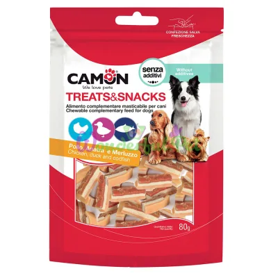 Снеки CAMON Dog Treats Snacks Meat Bites Chicken Duck Cod 80 г