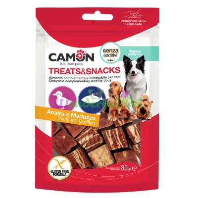 Снеки CAMON Dog Treats Snacks Cubes Duck Cod 80 г