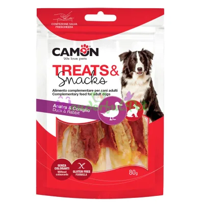 Угощение CAMON Dog Treats Snacks Ears Rabbit Duck 80 г