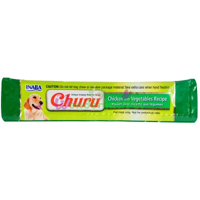 INABA Dog Churu Chicken Vegetables 20g 1pc