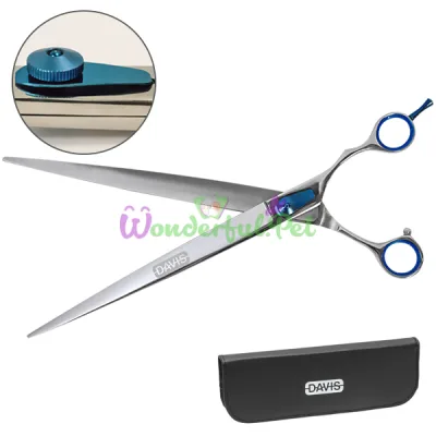 Прямые ножницы для стрижки собак 10 inches Davis Extreme Edge BLUE Straight ДЭВИС ЭКСТРИМ ЭДЖ 25,4 см