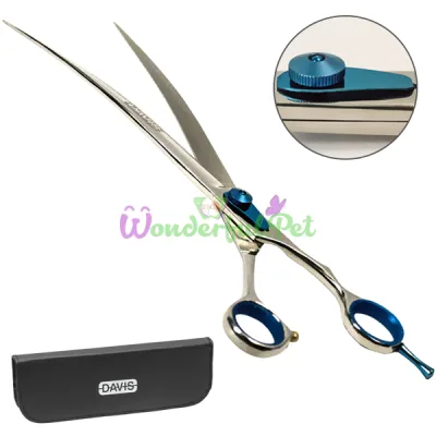 Изогнутые ножницы для стрижки собак 10 inches Davis Extreme Edge BLUE Curved ДЭВИС ЭКСТРИМ ЭДЖ 25,4 см