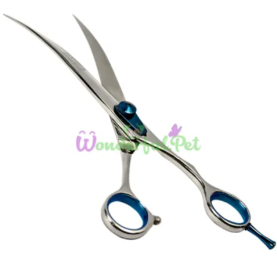 Изогнутые ножницы для стрижки собак 8.5 inches Davis Extreme Edge BLUE Curved ДЭВИС ЭКСТРИМ ЭДЖ 21,6 см