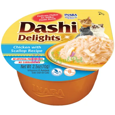 Ласощі INABA Cat DASHI Delights Chicken Scallop 70 г