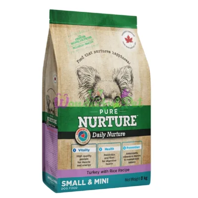 Сухой корм PURE NURTURE Dog Daily Nurture S-Mini Adult Turkey Rice Recipe 8 кг