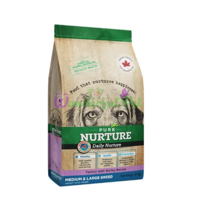 Сухой корм PURE NURTURE Dog Daily Nurture M-L Adult Turkey Barley Recipe 3 кг