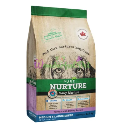 Сухой корм PURE NURTURE Dog Daily Nurture M-L Adult Turkey Barley Recipe 12.5 кг