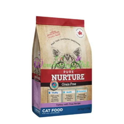 Сухой корм PURE NURTURE Cat Grain Free All Lifestages Turkey Peas Recipe 1.5 кг
