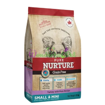 Сухой корм PURE NURTURE Dog GF Power of 3 S-Mini All Lifestages Turkey Peas Recipe 8 кг