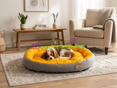 Лежанка Sweet dreams Grey Yellow 60x50 см