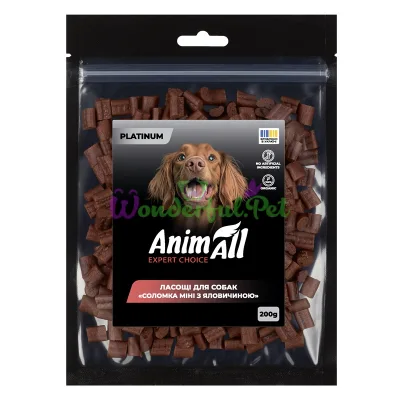 Снеки AnimAll Dog Snacks PLATINUM Beef mini соломка 200 г