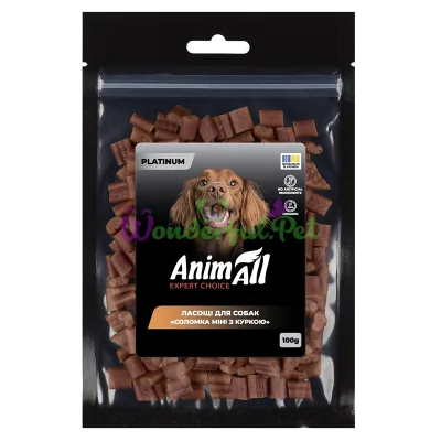Снеки AnimAll Dog Snacks PLATINUM Chicken mini соломка 100 г