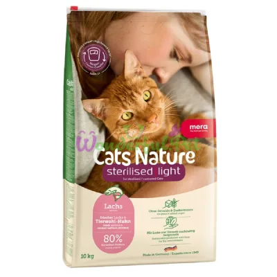 MERA Cats Nature Sterilised Light Salmon Dry Food 10 kg