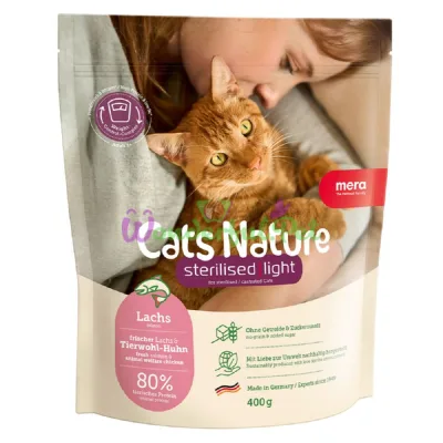 MERA Cats Nature Sterilised Light Salmon Dry Food 400 g