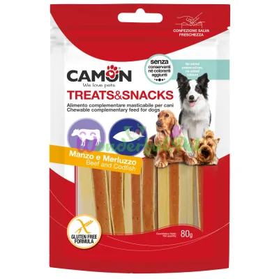 Угощение CAMON Dog Treats Snacks Sandwich Stick Beef Cod 80 г