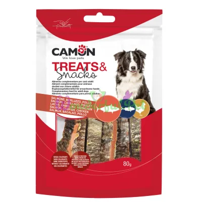 Угощение CAMON Dog Treats Snacks Large Salmon Strips Cod Skin 80 г