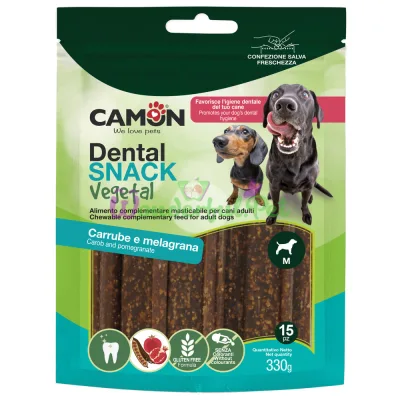 Treats CAMON Dog Dental Snack Vegetal Stick Carob Pomegranate 330 g