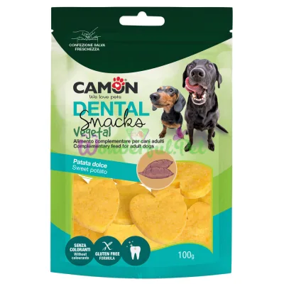 Snacks CAMON Dog Dental Snack Vegetal Mini Hearts Sweet Potato 100 g