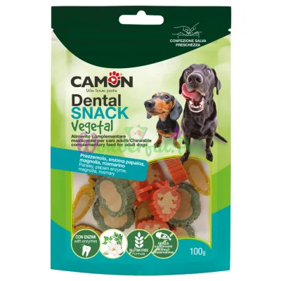 Snacks CAMON Dog Dental Snack Vegetal Fruits Papain enzyme Parsley Magnolia Rosemary 100 g