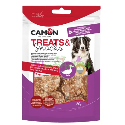 Снеки CAMON Dog Treats Snacks GF Meat coins Duck rice 80 г