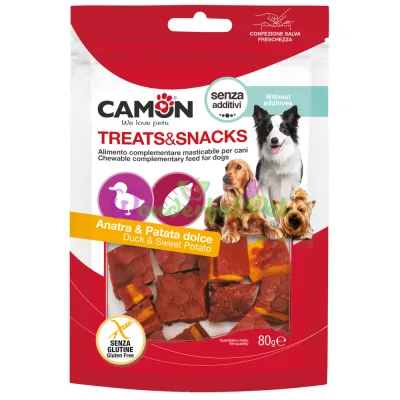 Снеки CAMON Dog Treats Snacks Meat Cubes Duck Sweet Potato 80 г