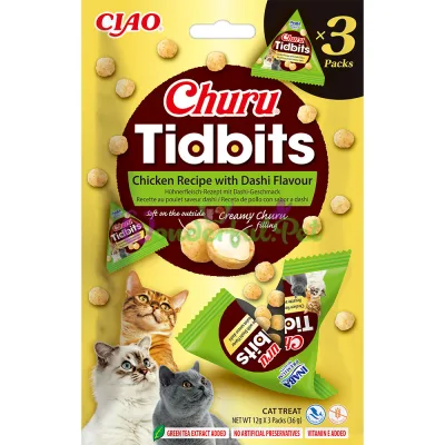 Лакомство INABA Cat Churu Tidbits Chicken Dashi flavour 36 г
