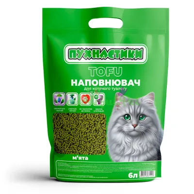 Наполнитель Пушистики TOFU Mint 6 л