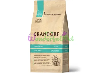 Grandorf Cat Indoor 4 Meat Dry Food for Adult Cats, 0.4 kg