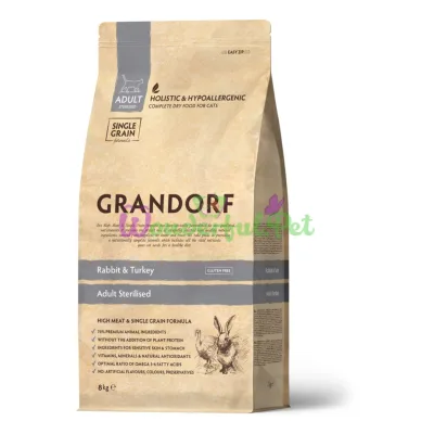 Сухой корм Grandorf Cat Adult Sterilized Low Grain Rabbit Turkey 8 кг