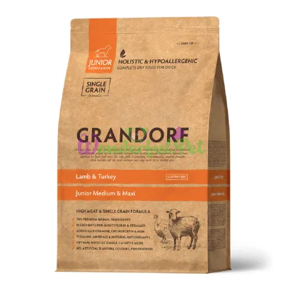 Grandorf Junior Lamb & Turkey Dry Food for Puppies and Juniors, 10 kg